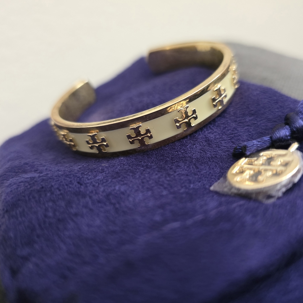 Tory Burch Gold and Cream Bracelet